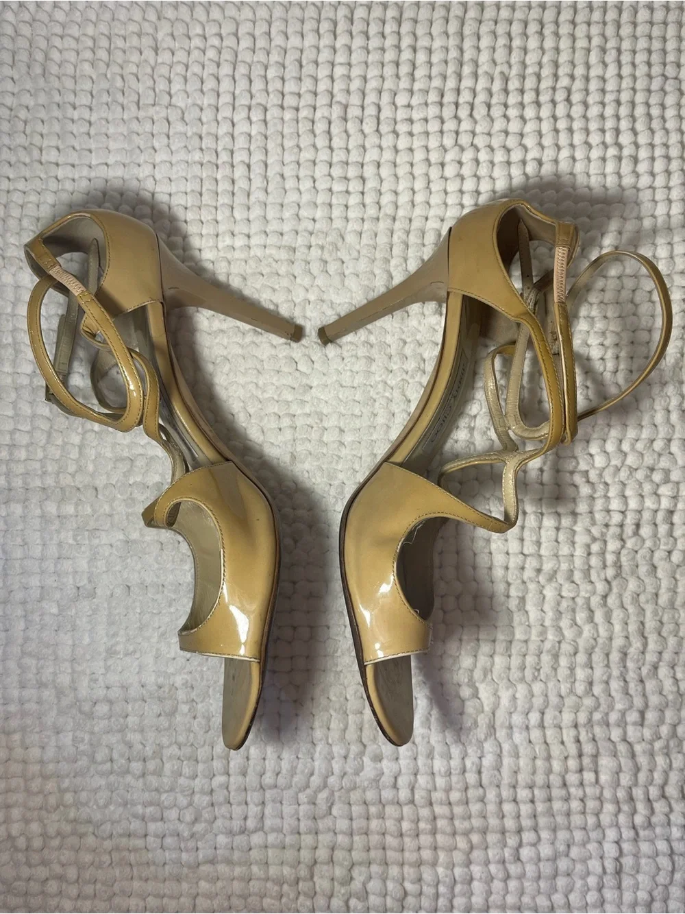 Jimmy Choo Yellow Patent Leather Strappy Heels